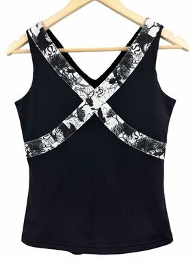 Lululemon Wrap Tank Top Floral Black & White Size 4